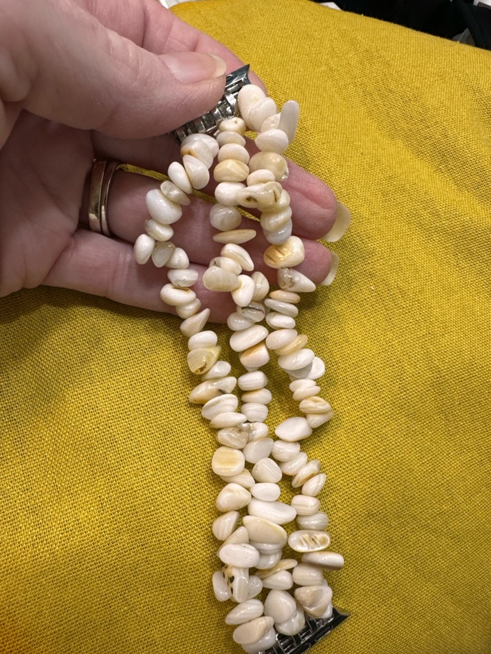 Watch band chip stone multi strand stretchy for Apple Watch band